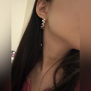 Tiffany & Co. olive leaf hoop earrings sterling silver